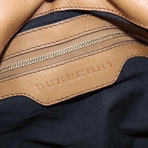 BURBERRY Nova Check Hand Bag Canvas 2way Beige Gold Auth - Picture 10 of 16